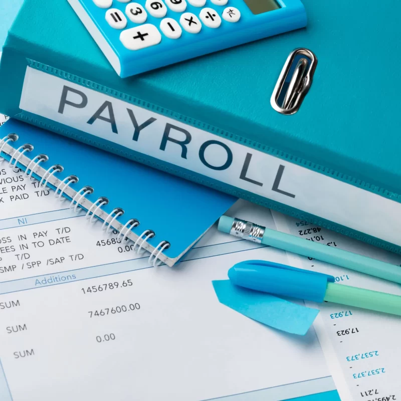 high-angle-payroll-concept